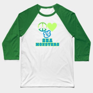 Peace, Love & Sea Monsters  - Pacific Northwest Style Baseball T-Shirt